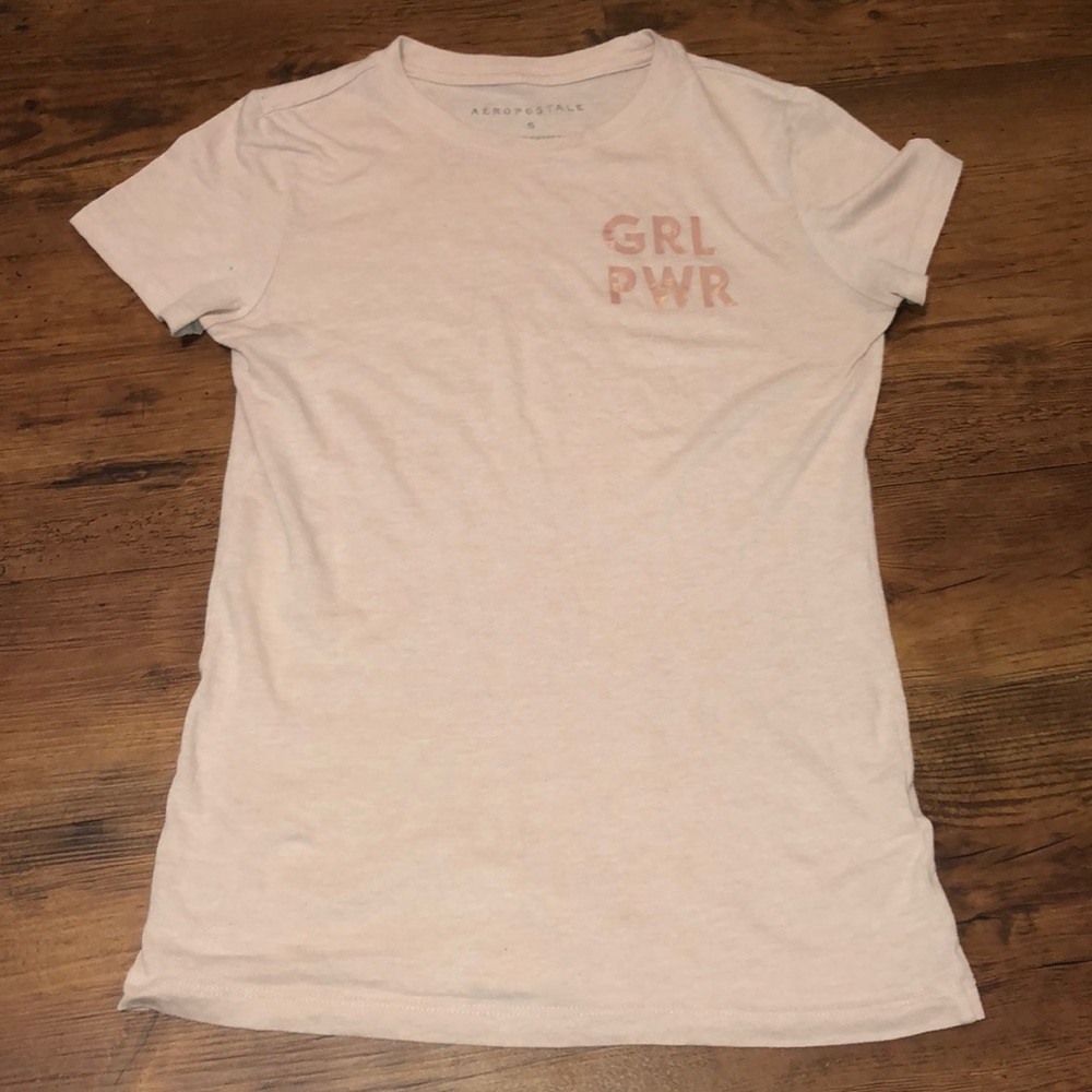 Pale pink girl power tee